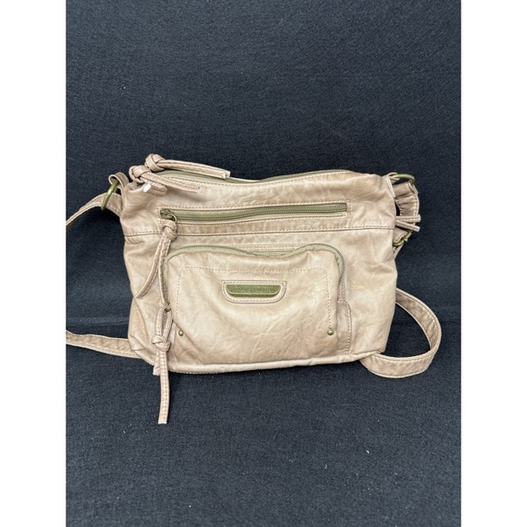 STONE MOUNTAIN USA Handbags - STONE MOUNTAIN USA Taupe Faux Leather Crossbody Bag Shoulder Bag Medium 11" x 8"